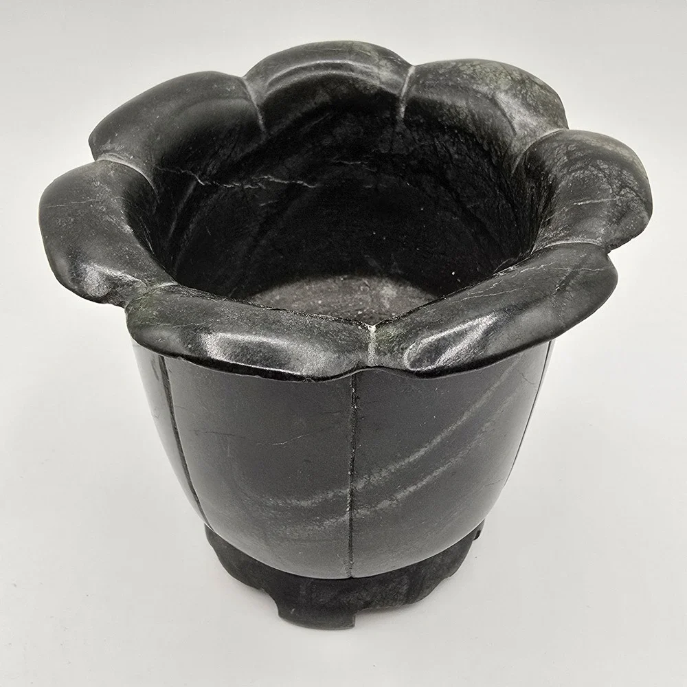 Vtg Floral Petal‎ Candleholder Or Mini Vase Stone Rock Heavy